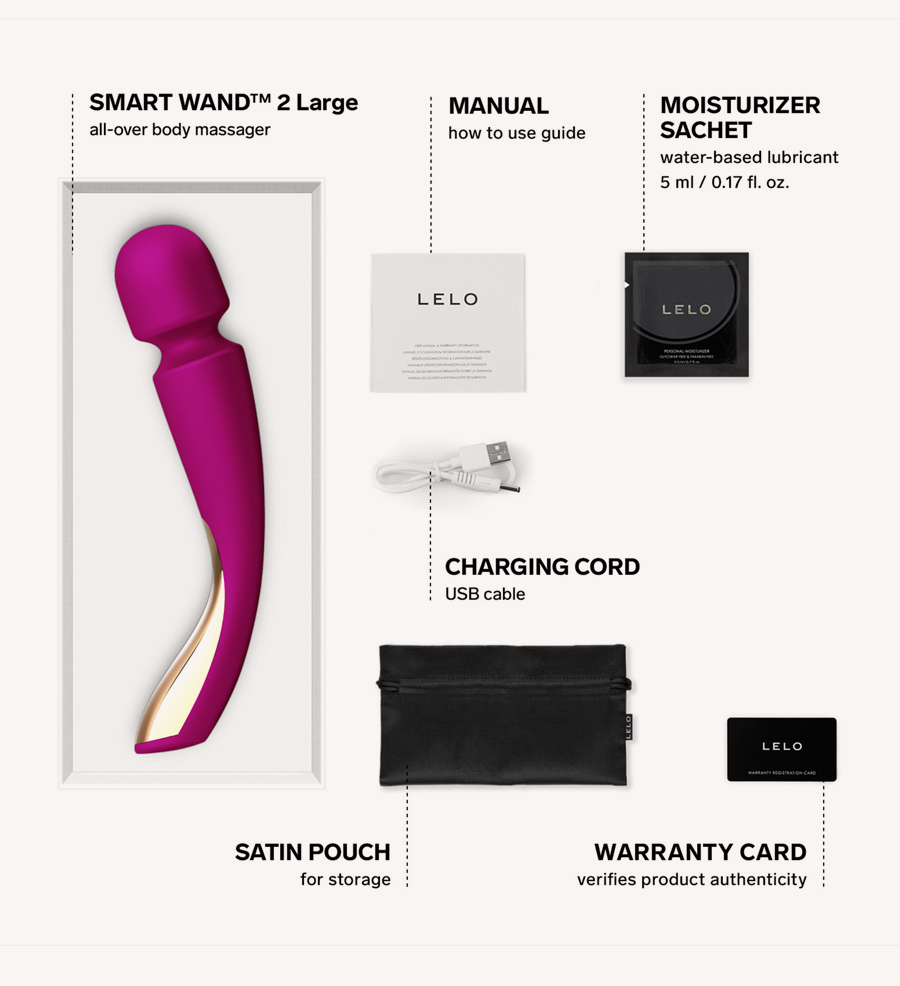 LELO Smart Wand 2 Deep Rose Bundling