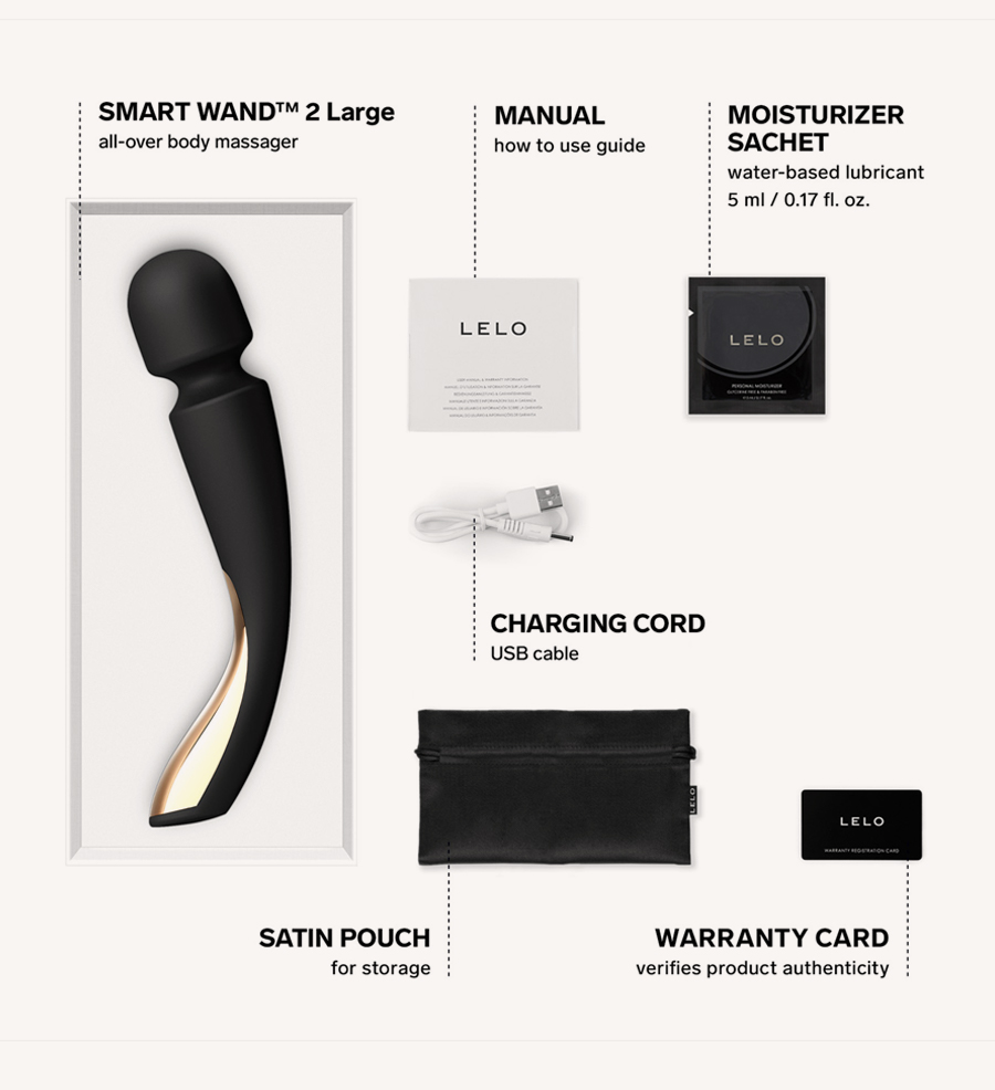 LELO Smart Wand 2 Large Black Bundling