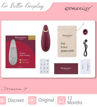 WOMANIZER Premium 2 Bordeaux Packaging