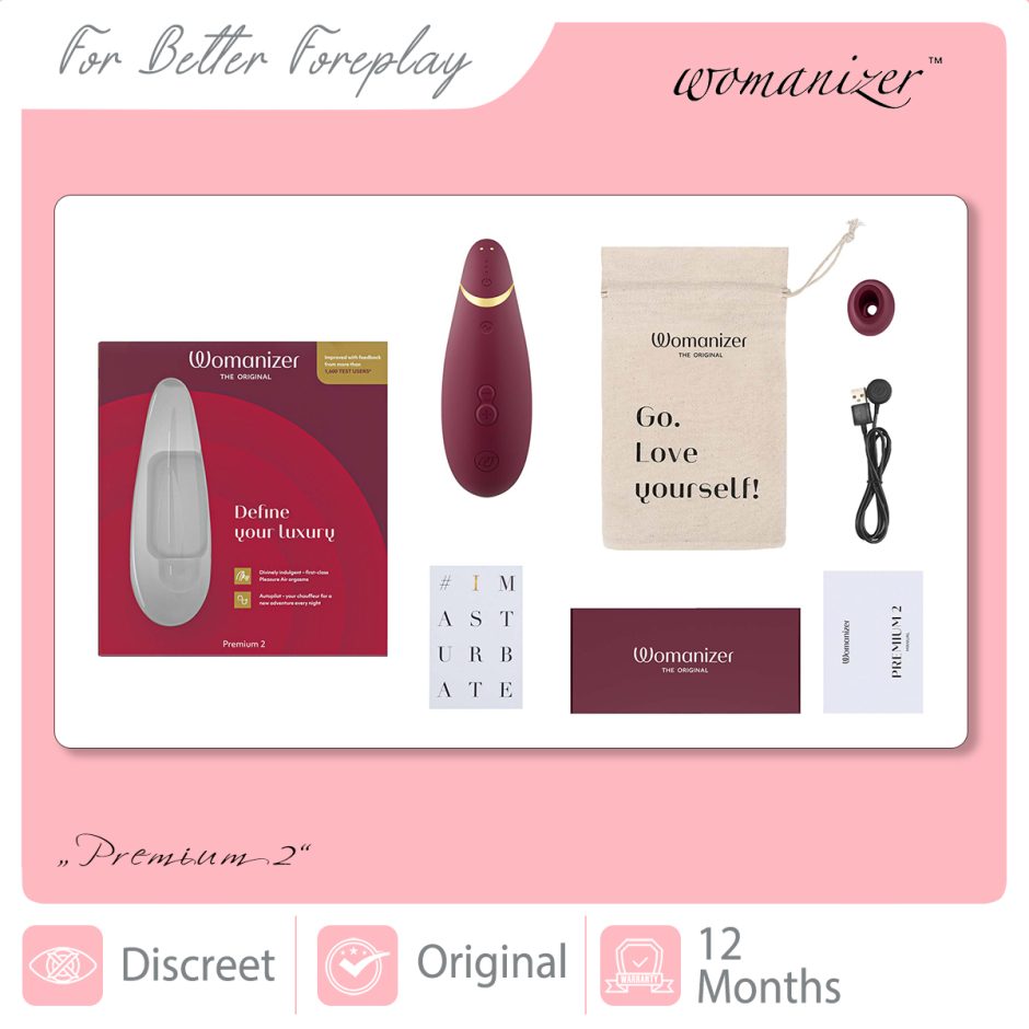 WOMANIZER Premium 2 Bordeaux Packaging