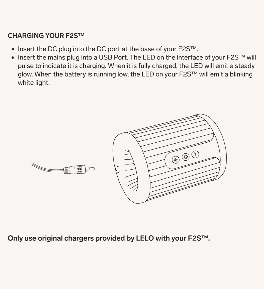 LELO F2S Charging