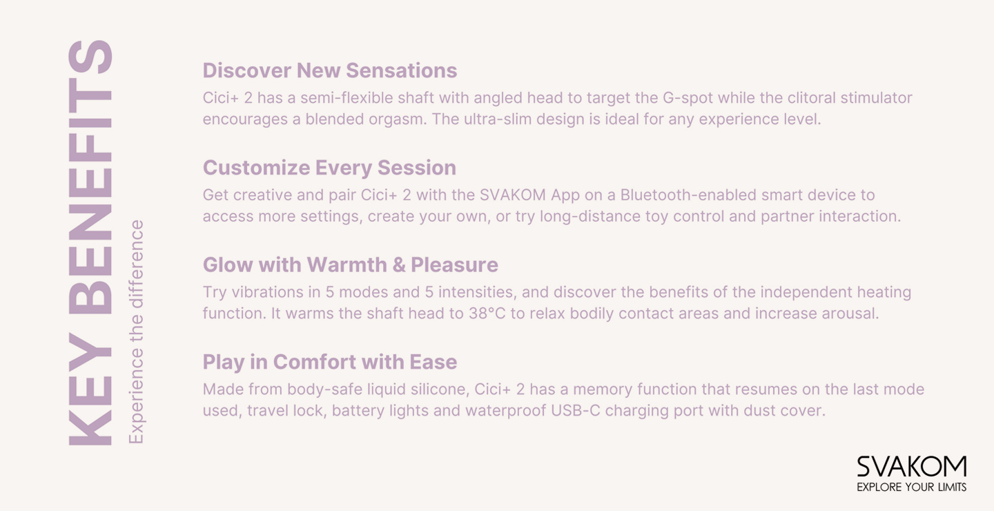 SVAKOM Cici+ 2 Key Benefits